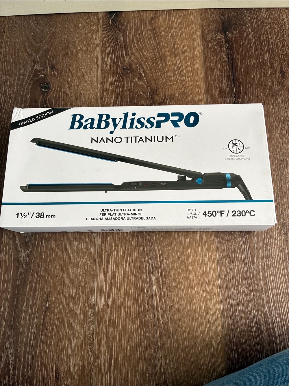 Babyliss pro nano titanium flat iron straightener. 1 1/2” limited edition black